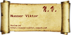 Nusser Viktor névjegykártya